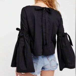 Free People Obviously Yours Black Long Sleeve Top in Medium